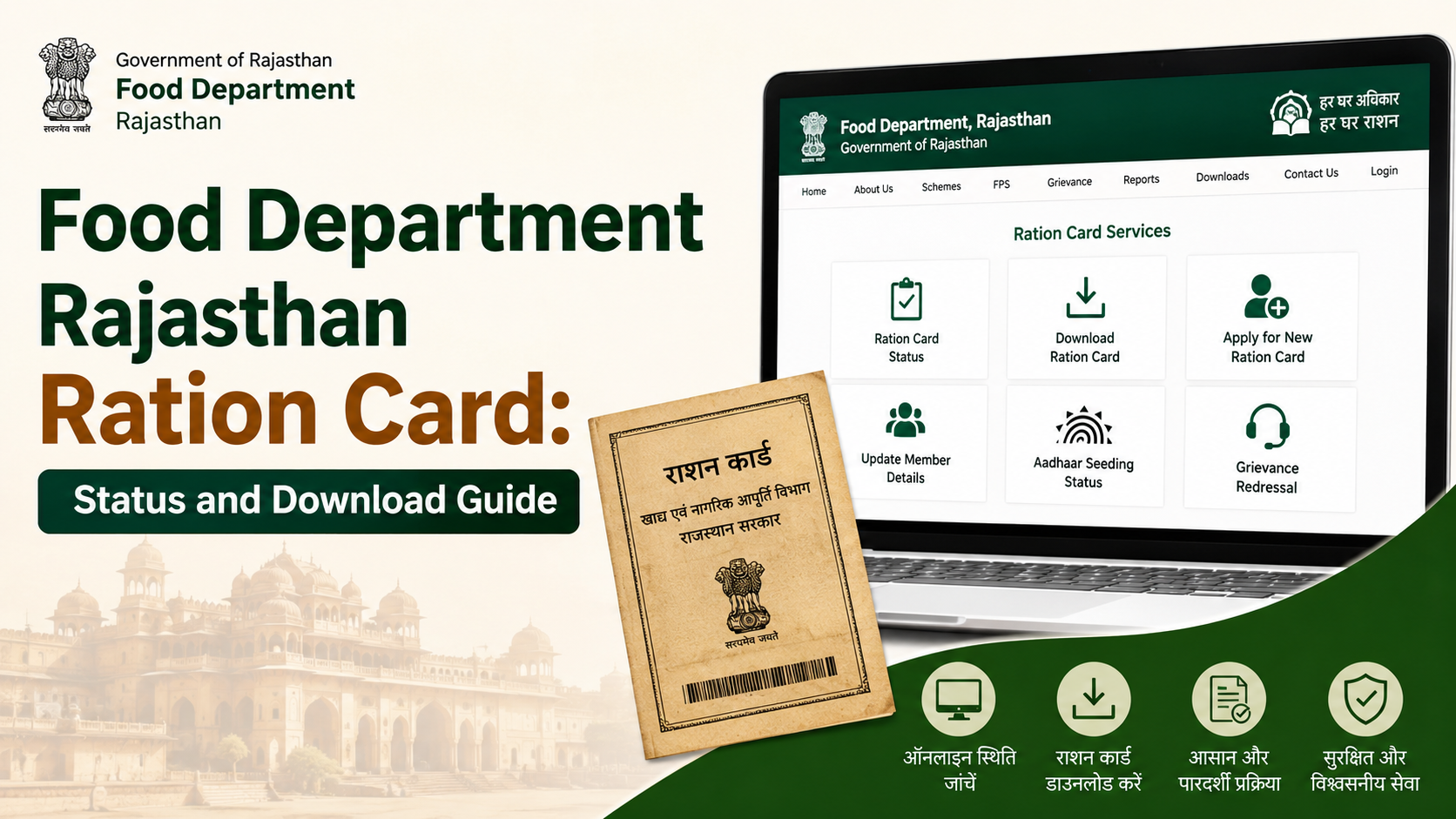Food Department Rajasthan Ration Card: Status and Download Guide