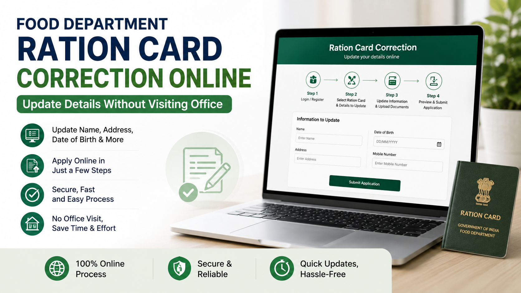 Food Department Ration Card Correction Online: Update Details Without Visiting Office